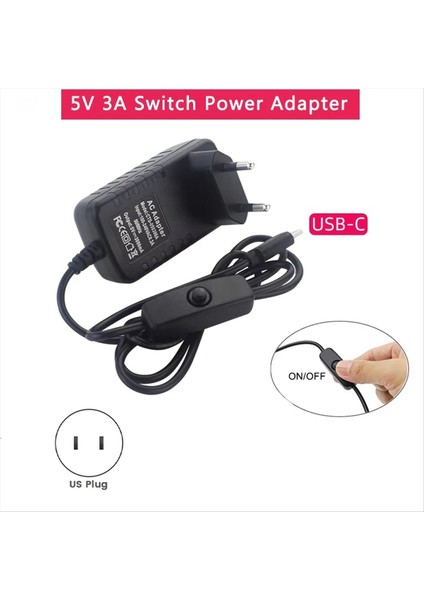 Orange Pi Zero 3 / 3b Abd Tak Için Açma/kapama Anahtarı Şarj Cihazı ile 5V 3A Güç Kaynağı USB Tip-C Güç Adaptörü (Yurt Dışından) fırsatları