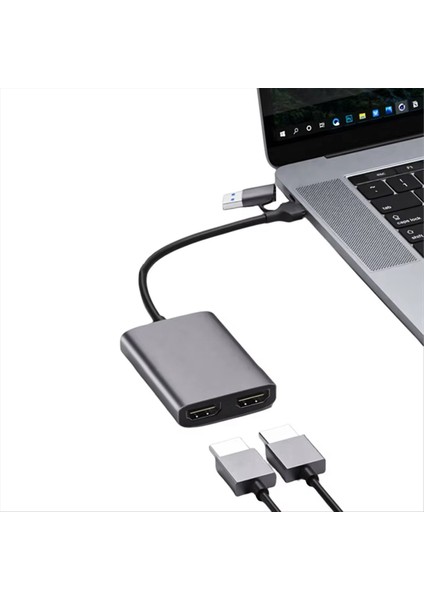 USB 3 0/tip-C - Çift 1080P 60Hz Hd Ekran Adaptörü M1 M2 Macos V10 15 Windows 10 Için 2 Farklı Ekran Genişletici Hub (Yurt Dışından) fiyatları