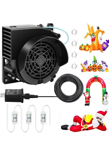 Şişme Fan Değiştirme 12V 1 2A Mini Hava Üfleyici Fan 12V 1 5A Adaptör ve Açık Yard Abd Plug Için 3 LED Ampuller (Yurt Dışından)