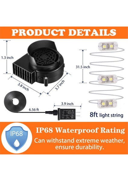 Şişme Fan Değiştirme 12V 1 2A Mini Hava Üfleyici Fan 12V 1 5A Adaptör ve Açık Yard Abd Plug Için 3 LED Ampuller (Yurt Dışından) fiyatları