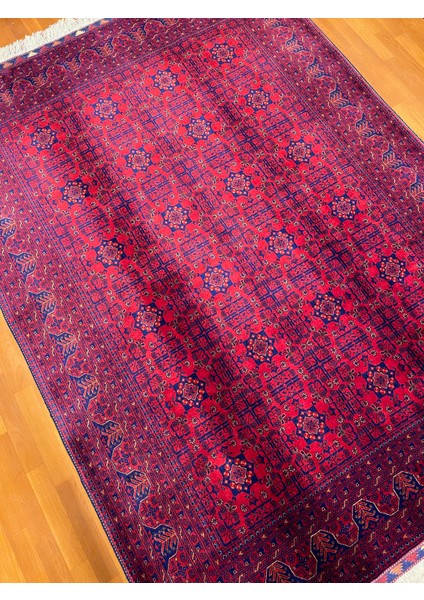 El Dokuma Afgan Halı Yıldız Desenli Ince Dokuma Bordo Renk 4 Metre Kare fiyatları