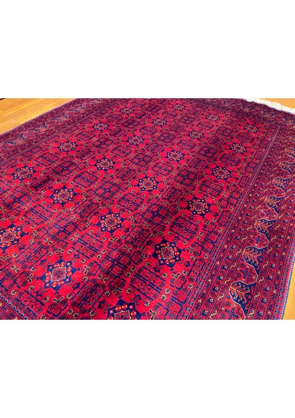El Dokuma Afgan Halı Yıldız Desenli Ince Dokuma Bordo Renk 4 Metre Kare modelleri