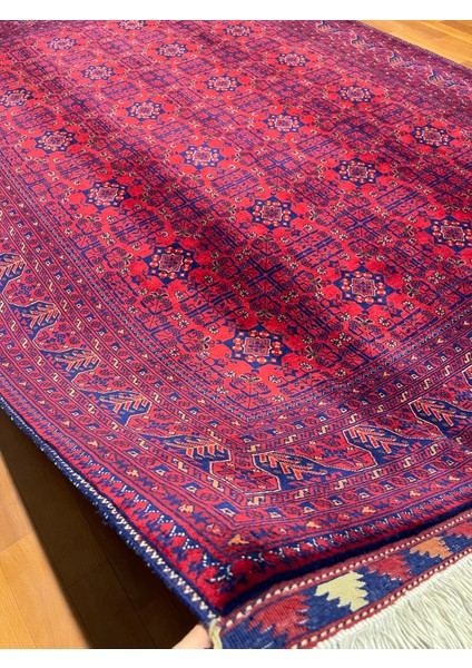 El Dokuma Afgan Halı Yıldız Desenli Ince Dokuma Bordo Renk 4 Metre Kare fırsatları