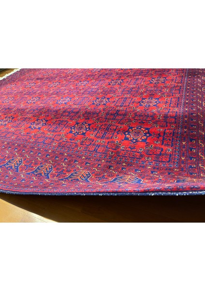 El Dokuma Afgan Halı Yıldız Desenli Ince Dokuma Bordo Renk 4 Metre Kare indirimleri