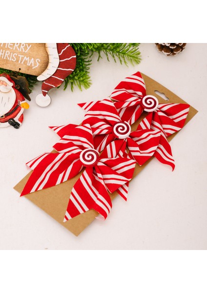 Noel Dekorasyonu Kırmızı Kadife Yay Noel Ağacı Şarap Kırmızı Kolye Üç Boyutlu Büyük Dekoratif Yay (Yurt Dışından)