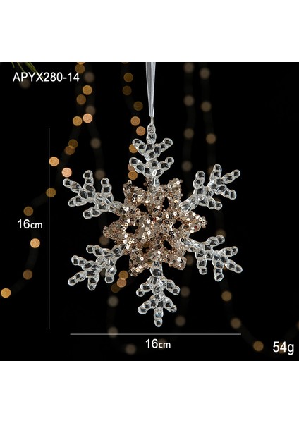 Noel Süsleri Payetler Akrilik Kolye Şeffaf Kar Tanesi Kolye (Yurt Dışından)