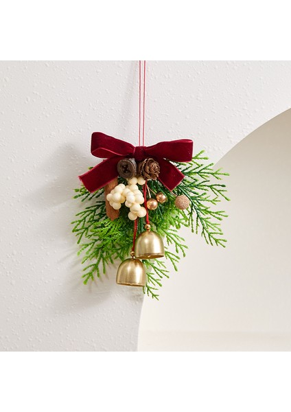 Yeni Noel Atmosferi Çelenk Asılı Şerit Yay Çan Noel Dekorasyonu (Yurt Dışından)