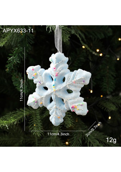 Dekorasyon Şanslı Yıldız Noel Ağacı Noel Günü Giydirme Çanları Kar Taneleri Duvar Dekorasyonu Asma (Yurt Dışından)