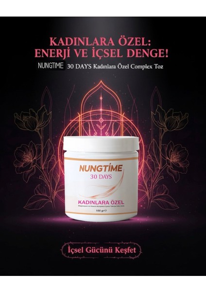 Nungtime Komplex Mineral,magnezyum,vitamin,kolajen Kadın Için 100 gr Takviye Edici Gıda fırsatları