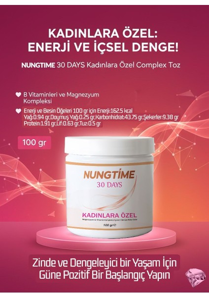 Nungtime Komplex Mineral,magnezyum,vitamin,kolajen Kadın Için 100 gr Takviye Edici Gıda
