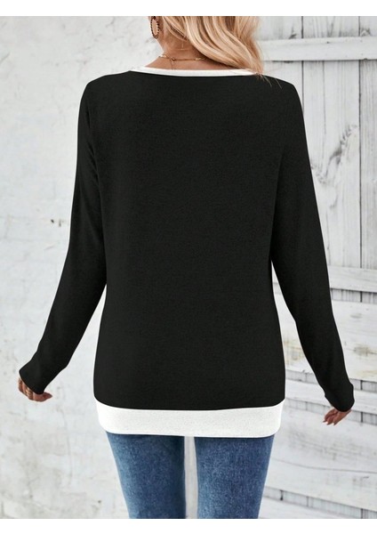 Kadın Uzun Kollu V Yakalı Yandan Düğmeli Yün Viskon Bluz fiyatları