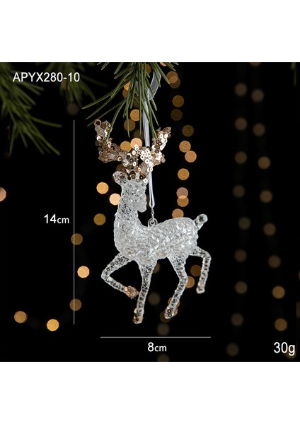 Dekorasyon Şanslı Yıldız Noel Ağacı Noel Günü Giydirme Çanları Kar Taneleri Duvar Dekorasyonu Asma (Yurt Dışından)