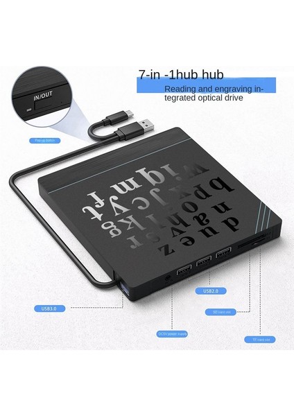 Harici DVD Optik Sürücü Dizüstü Bilgisayar Masaüstü Evrensel Çok Fonksiyonlu CD Buzer Usb3 0 Harici Optik Oynatıcı (Yurt Dışından)