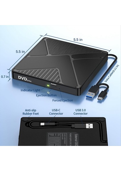 Harici Optik Sürücü Kutusu Usb3 0 Mobil Disk Okuma CD Oynatma Harici Optik Disk Sürücüsü DVD ve Kayıt (Yurt Dışından) modelleri