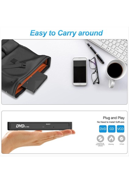 Harici Optik Sürücü Kutusu Usb3 0 Mobil Disk Okuma CD Oynatma Harici Optik Disk Sürücüsü DVD ve Kayıt (Yurt Dışından) fırsatları