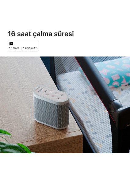 Beyaz Gürültü Makinesi Taşınabilir Rahatlatıcı Bebek ve Yetişkinler Için Ses ve Uyku Cihazı X6230 (Beyaz)