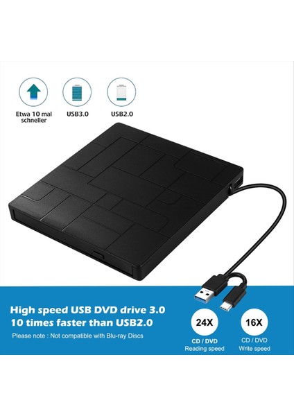 Burner Çok Fonksiyonlu Optik Sürücü 7 1 CD CD DVD Bilgisayar USB Mobil Harici Taşınabilir Yardımcı Program Optik Sürücüler (Yurt Dışından) indirimleri