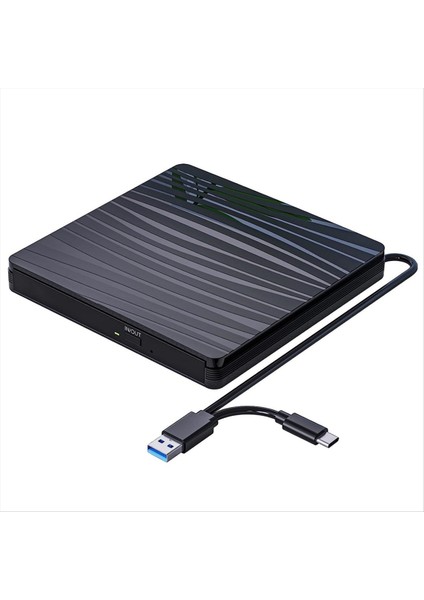 Dizüstü Bilgisayar Için Harici Cd/dvd Sürücüsü USB 3 0 ve Type C Taşınabilir CD DVD +/- Rw Burner Optik Sürücü Okuyucu Yazar DVD Player (Yurt Dışından)