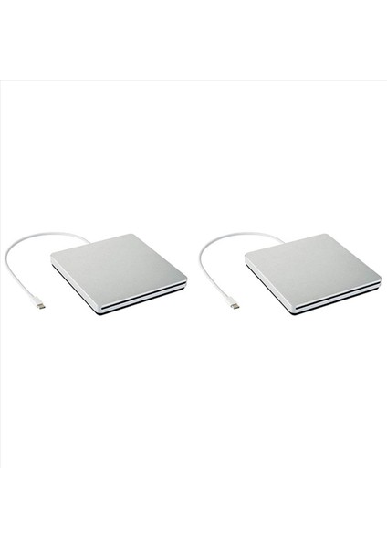 2x Harici DVD Brülör Sürücüsü Tip-C Tip Optik Disk Sürücü Ince Yuva-In Cd/dvd +/- Rw Brülör USB C Superdrive Mac/pencere Için (Yurt Dışından)