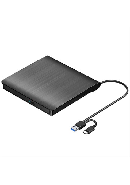 Harici CD DVD +/- Rw Drive USB 3 0 &amp Usb-C Taşınabilir CD &amp DVD Rom Burner Player Reader Writer Rewriter Disk Drive Siyah (Yurt Dışından)