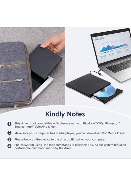 Harici CD DVD +/- Rw Drive USB 3 0 &amp Usb-C Taşınabilir CD &amp DVD Rom Burner Player Reader Writer Rewriter Disk Drive Siyah (Yurt Dışından) fırsatları