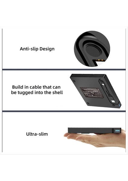 7 Arada Çok Fonksiyonlu Optik Sürücü USB Bilgisayar DVD Oynatıcı Not Defteri Harici Kaydedici Ultra Ince (Yurt Dışından) modelleri