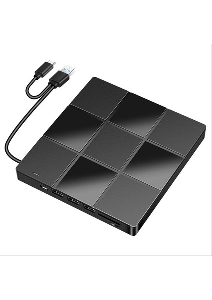 7 Arada Çok Fonksiyonlu Optik Sürücü USB Bilgisayar DVD Oynatıcı Not Defteri Harici Kaydedici Ultra Ince (Yurt Dışından) fırsatları