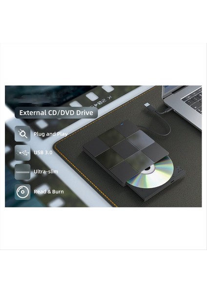 7 Arada Çok Fonksiyonlu Optik Sürücü USB Bilgisayar DVD Oynatıcı Not Defteri Harici Kaydedici Ultra Ince (Yurt Dışından) indirimleri
