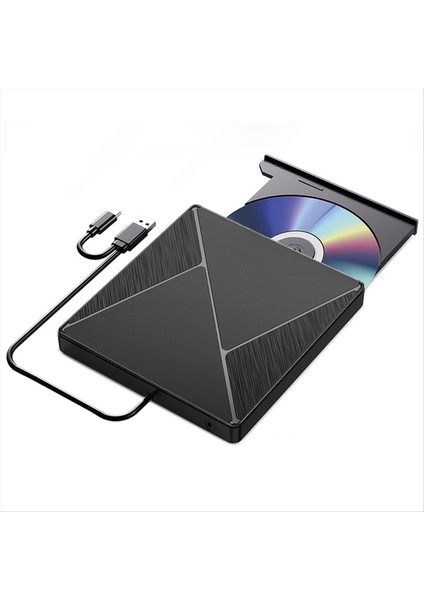 Harici DVD Drive Usb3 0 Cd-Rom Brülör Taşınabilir Çift Arayüz Tip-C USB CD DVD Brülör Dizüstü Bilgisayar Için (Yurt Dışından)