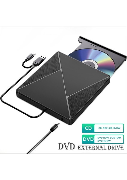 Harici DVD Drive Usb3 0 Cd-Rom Brülör Taşınabilir Çift Arayüz Tip-C USB CD DVD Brülör Dizüstü Bilgisayar Için (Yurt Dışından) fiyatları