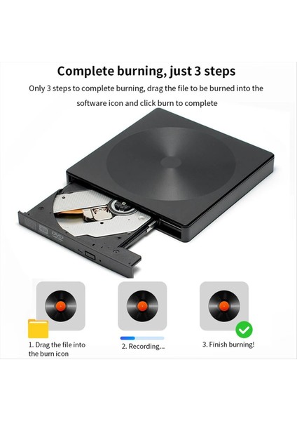 DVD Harici Usb3 0 Okuyucu CD Çalar Brülör Optik Disk Sürücüleri Pc Dizüstü Bilgisayar Dizüstü Bilgisayar (Yurt Dışından)