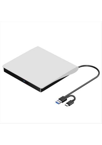 Harici CD DVD +/- Rw Drive USB 3 0 &amp Usb-C Taşınabilir CD &amp DVD Rom Burner Player Reader Writer Rewriter Disk Drive Beyaz (Yurt Dışından)