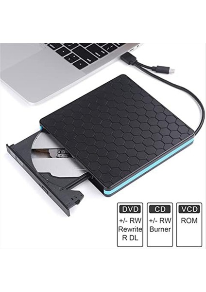 DVD Player Harici Optik Sürücü Type-C USB 3 0 2-1-1-1 Cd/dvd Yazar Kartı Okuyucu Rw Drive Harici Optik Sürücü Oynatıcı (Yurt Dışından) fiyatları