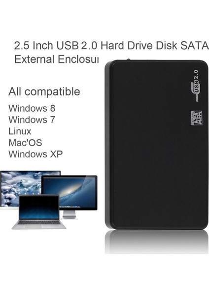 2 5 Inç USB HDD Kasası Sata - USB 2 0 Sabit Disk Sata Harici Muhafaza HDD Sabit Sürücü Kutusu USB Kablosu (Yurt Dışından) modelleri