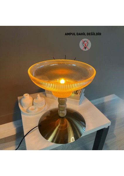 Stark Cam Bal Rengi Üç Boncuk Masa Lambası Dekoratif Masaüstü Aydınlatma Yatak Odası Başucu Lamba fiyatları