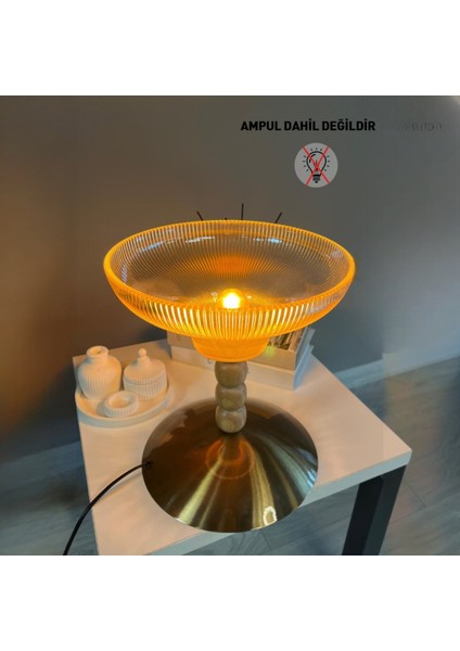 Stark Cam Bal Rengi Üç Boncuk Masa Lambası Dekoratif Masaüstü Aydınlatma Yatak Odası Başucu Lamba modelleri