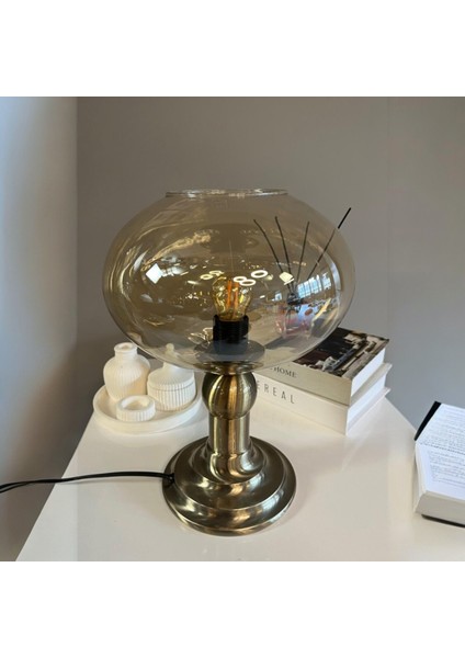 Solvia Cam Bal Rengi Masa Lambası Dekoratif Masaüstü Aydınlatma Hol Abajur Yatak Odası Başucu Lamba modelleri
