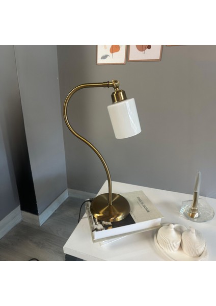 Tiny Cam Beyaz Masa Lambası Dekoratif Masaüstü Aydınlatma Hol Abajur Yatak Odası Başucu Lamba modelleri