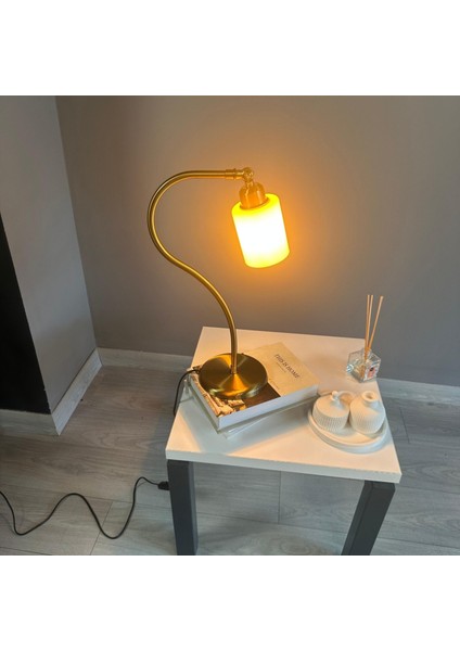 Tiny Cam Beyaz Masa Lambası Dekoratif Masaüstü Aydınlatma Hol Abajur Yatak Odası Başucu Lamba indirimleri
