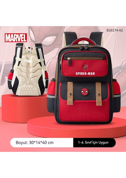 Disney'in Spider-Man Tasarımlı Çocuk Sırt Çantası 1-6.sınıflar Için Uygun, Büyük Kapasiteli (Yurt Dışından)