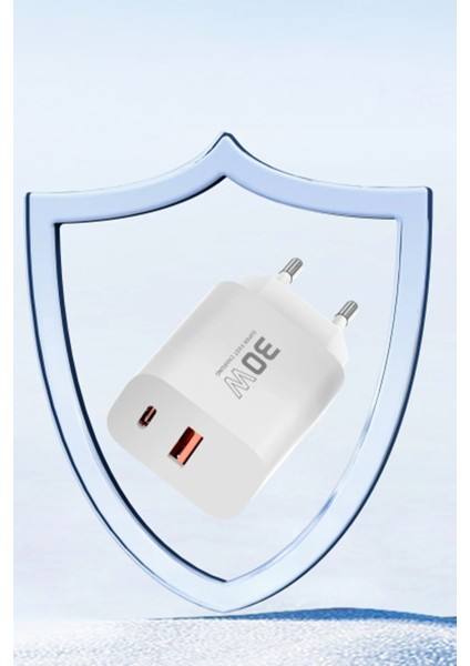 Sptrns Konfulon C89Q 1 Adet 30W Type-C ve 1 Adet 22.5W USB Çıkışlı Ekstra DL49 1m USB To Type-C Kablolu Pd Şarj Cihazı - Beyaz modelleri