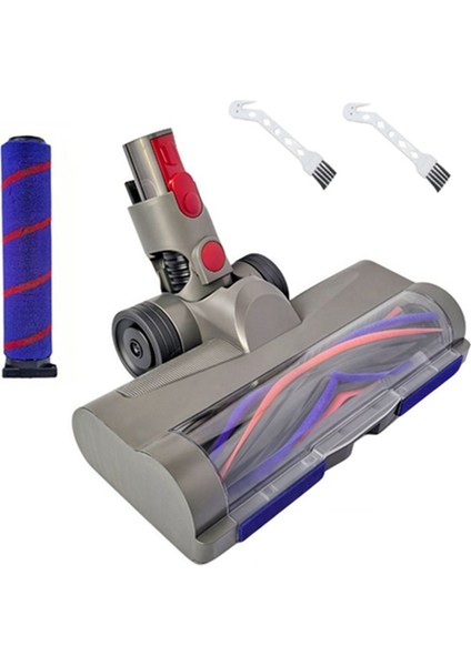 V7 V8 V10 V11 V15 Elektrikli Süpürge Için Hızlı Serbest Bırakılan Zemin Fırçası Kafası Parke Zemin Halıları Için LED Farlı (Yurt Dışından)