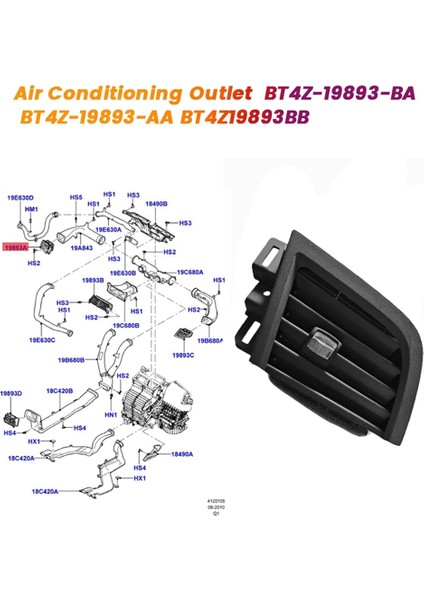 Ford Edge 2010-2014 Araç Gösterge Paneli Klima Çıkış Izgarası Havalandırma Menfezi Kepenk Tertibatı BT4Z19893AA BT4Z-19893-BA L (Yurt Dışından) fiyatları