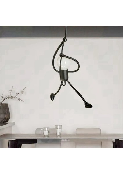 Vintage Demir Heykelcik Modern Sanat Avize LED Tavan Lambası (Yurt Dışından) indirimleri