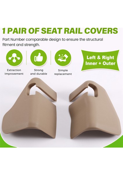 Honda Odyssey 05-08 81195-SFE-J01ZD 81595-SFE-J01ZD Için 4 Adet Orta Sıra Koltuk Rayı Döşeme Kapağı Kiti Sol ve Sağ Iç + Dış (Yurt Dışından) fırsatları