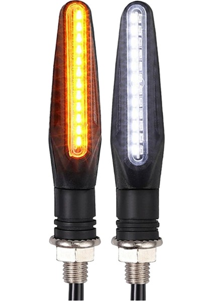 Motosiklet Için 24 LED Motosiklet Sinyal Lambası Beyaz (Yurt Dışından)