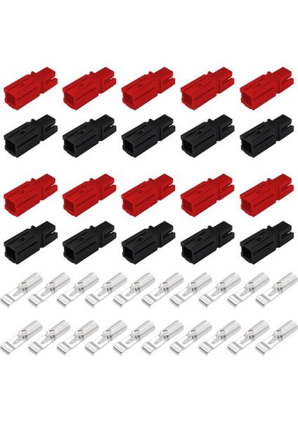 20 Adet Konnektör, Hızlı Bağlantı Kiti, Kırmızı, Siyah ve Gümüş Gövde, Awg 12-16, Ağır Hizmet Tipi Kontak 600V 30A (Yurt Dışından)