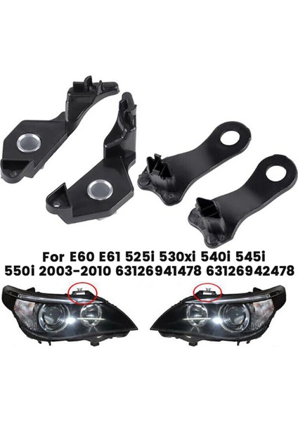 Bmw E60 E61 525I 530XI 540I 545I 550I 2003-2010 Için 1 Çift Ön Far Braketi Tamir Takımı 63126941478 63126942478 (Yurt Dışından) fırsatları