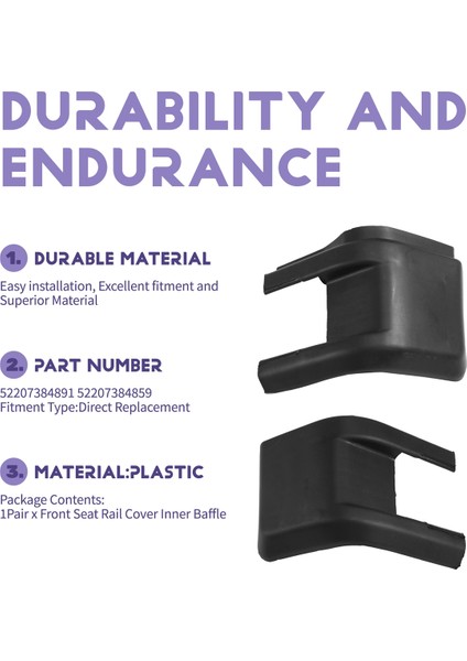 Bmw 2' F45 2014-2018 X1 F48 F49 2016-2019 Koltuk Rayı Kılıfı Için 1 Çift Araba Koltuğu Rayı Iç Bölmesi 52207384891 52207384859 (Yurt Dışından) indirimleri