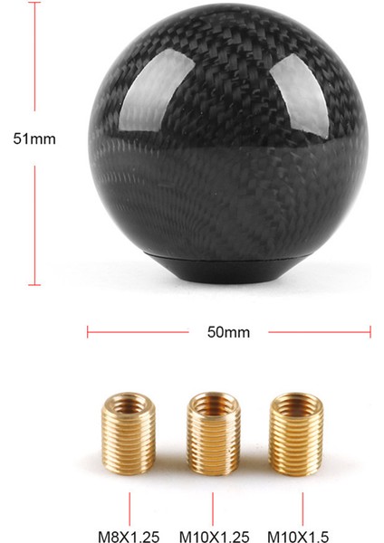 Çoğu Araç Dekorasyonu Için 3 Adaptörlü Stil Evrensel Karbon Fiber Manuel Vites Topuzu Klasik Yuvarlak (Yurt Dışından) fırsatları